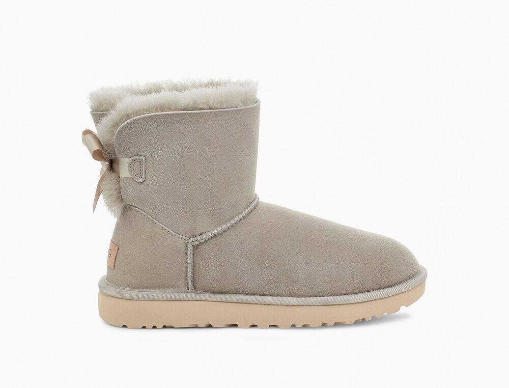 UGG Mini Bailey Bow II Stövlar Dam Goat/Grå - VJ6CU